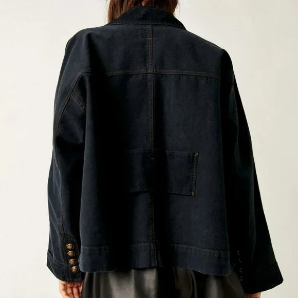 Free People Viva Surplus Jacket in Black - Picture 6 of 8